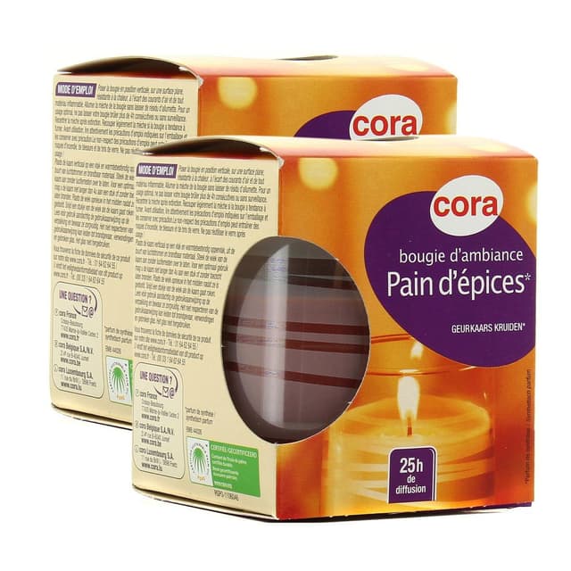 2050000380945 - Cora - Bougie d'ambiance en verre pain d'épices