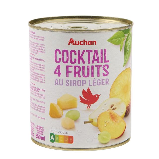 3596710522545 - Auchan - Cocktail de 4 fruits au sirop léger