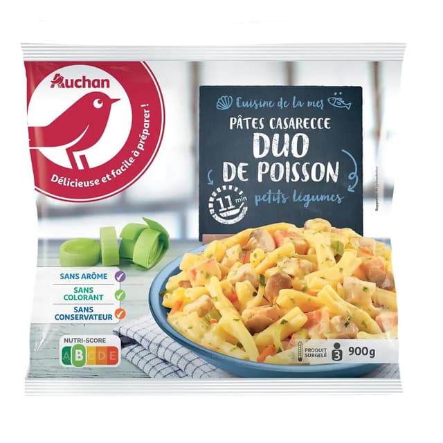 3596710393145 - Auchan - Pâtes Casarecce Duo de poissons et Petits Légumes