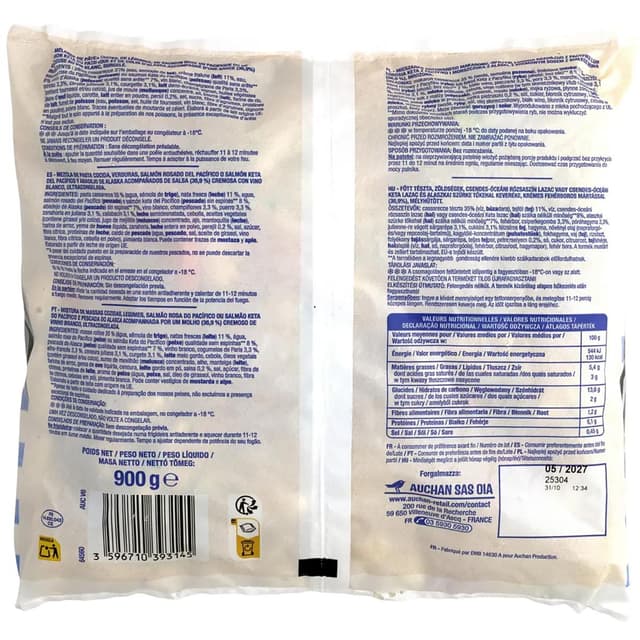 3596710393145 - Auchan - Pâtes Casarecce Duo de poissons et Petits Légumes