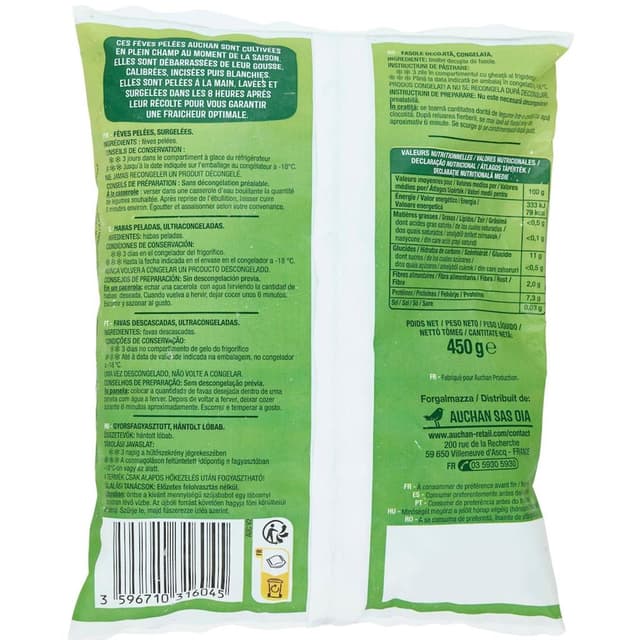 3596710316045 - Auchan - Fèves pelées