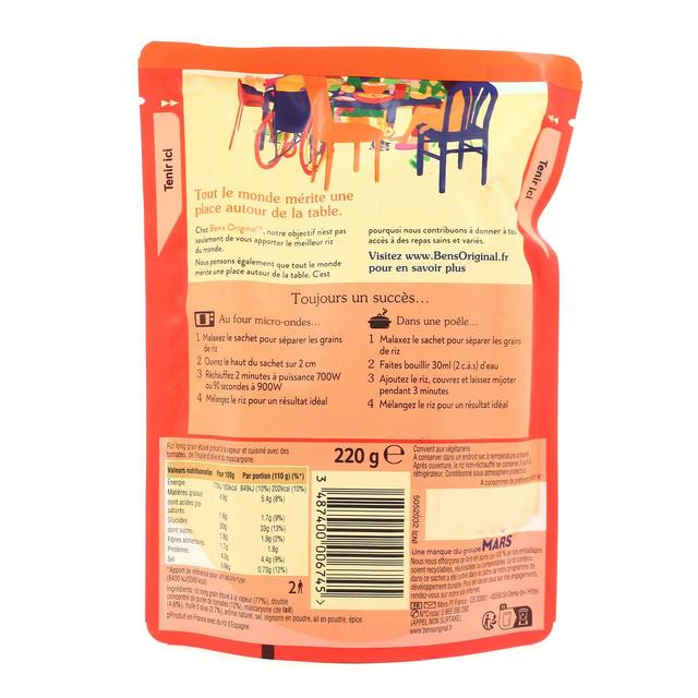3487400006745 - Ben's Original - Riz Micro-Onde Express Tomate à l'Italienne