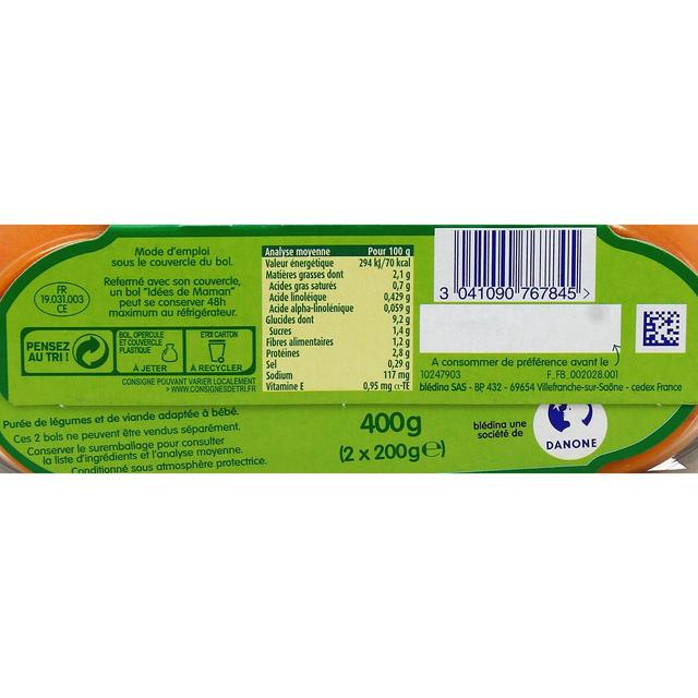 3041090767845 - Blédina - Idées de maman - Tomates Pâtes coquilles Jambon Bol Bébé Dès 12 mois