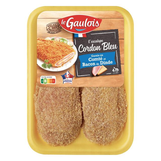 3266980008345 - Le Gaulois - Escalopes Cordon Bleu de Dinde garnies Comté et Bacon de Dinde