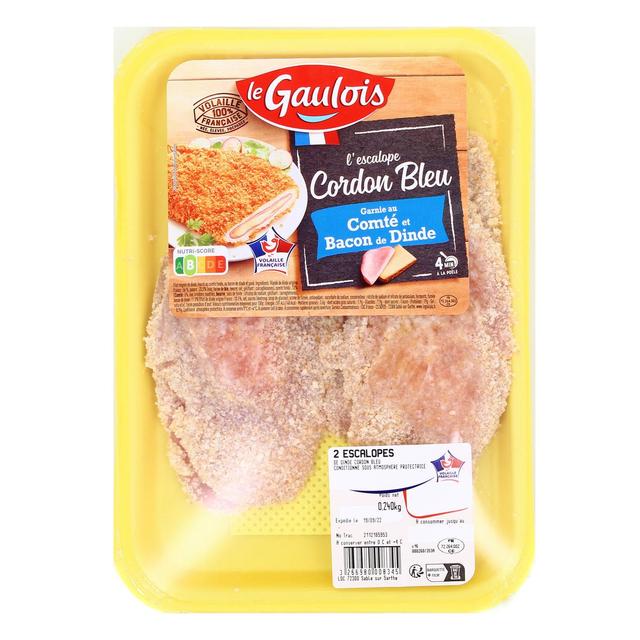 3266980008345 - Le Gaulois - Escalopes Cordon Bleu de Dinde garnies Comté et Bacon de Dinde