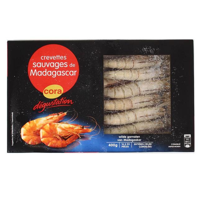 3257984018645 - Cora Dégustation - Crevettes sauvages de Madagascar crues 16/24 pièces