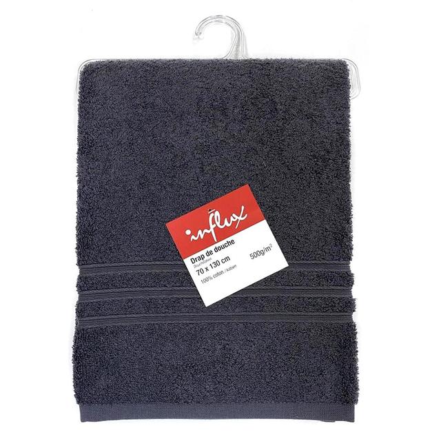 3257987961146 - Influx - Drap de douche 70x130 cm uni anthracite