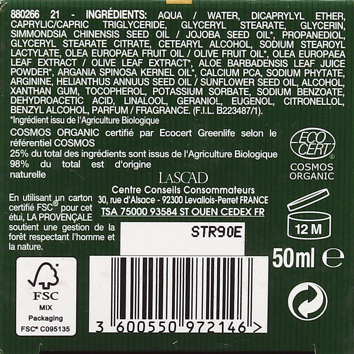 3600550972146 - La Provencale BIO - Crème de jouvence anti-âge à l'huile d'olive Bio AOC Provence