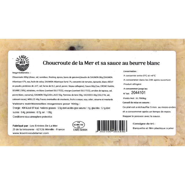 3302100013445 - Les Entrées De La Mer - Choucroute de la Mer et Sauce Beurre Blanc