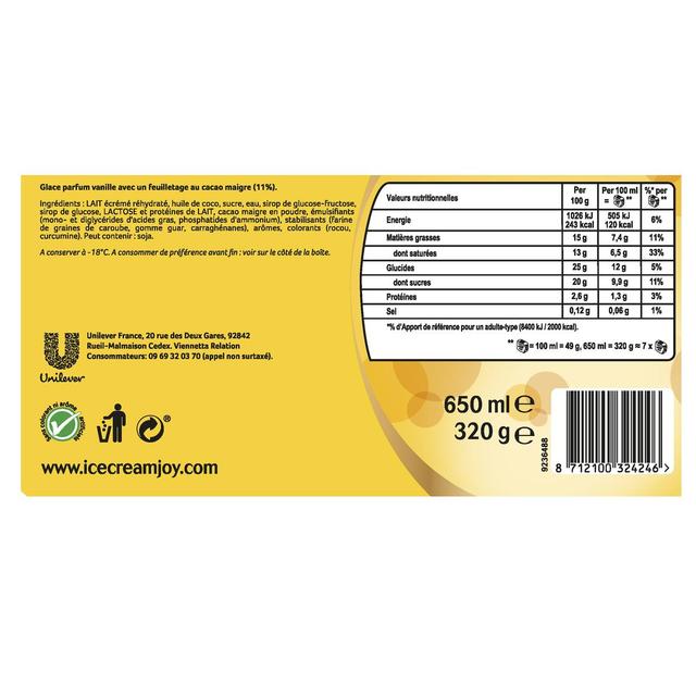 8712100324246 - Viennetta - Vanille cacao craquant 650ml 7 parts