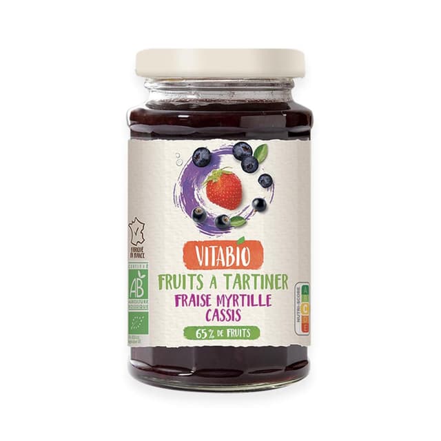 3288131114446 - Vitabio - Fraise, Myrtille, Cassis Bio- Fruit à tartiner
