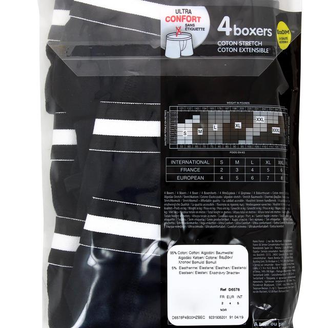 3610860655646 - Dim - Lot de 4 boxers Noirs Ecodim