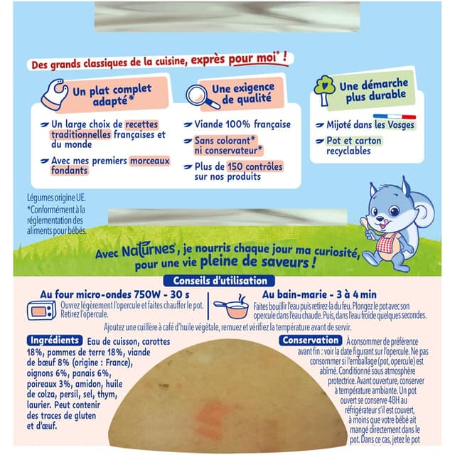 7613035856646 - Naturnes® - P'tite Recette - Pot au Feu Bol Bébé Dès 8 mois