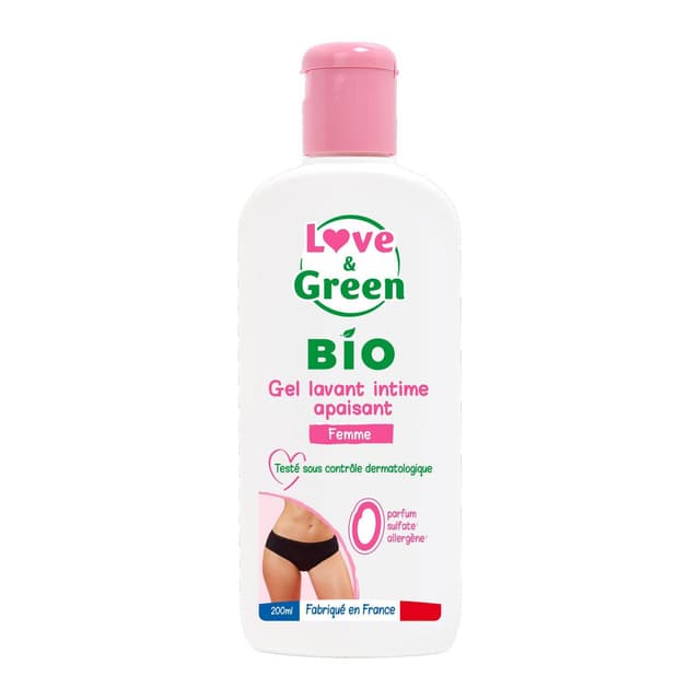 3700668701147 - Love & Green - Gel lavant intime apaisant à l'extrait d'aloe vera bio