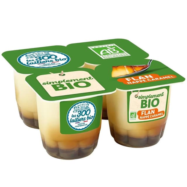 3523230065047 - Les 300 laitiers bio - Flan vanille nappé de caramel