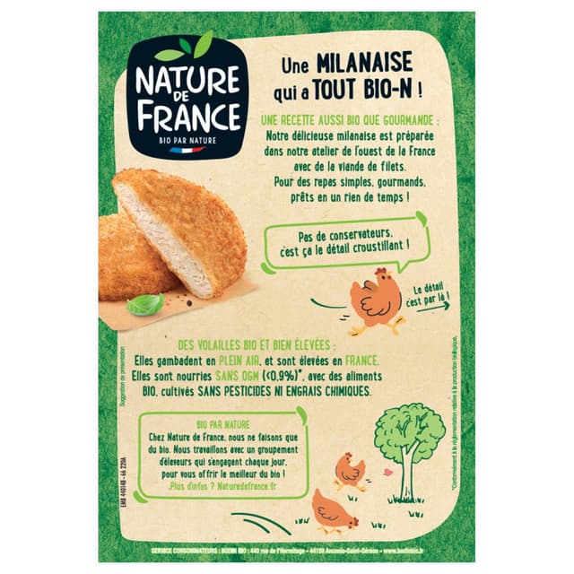 3422210447647 - Nature De France - Escalopes de Volaille à la Milanaise Bio