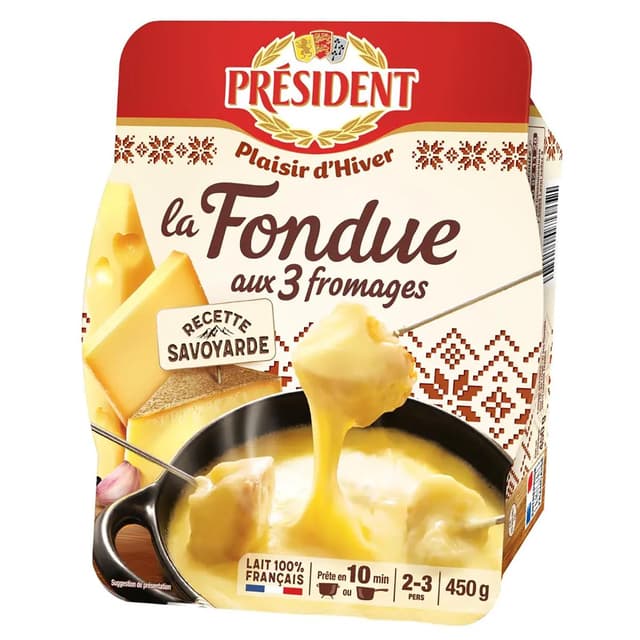 3228021990248 - Président - Fondue aux 3 fromages