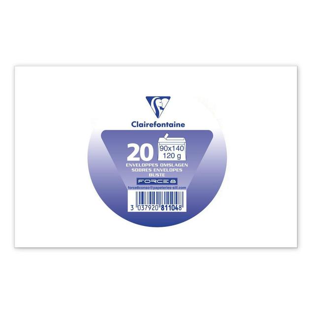 3037920811048 - Clairefontaine - 20 Enveloppes de visite blanches 