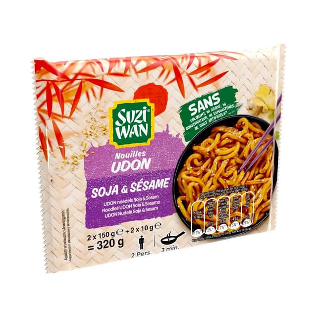 4002359021848 - Suzi Wan - Nouilles précuites wok udon soja sésame en sachet
