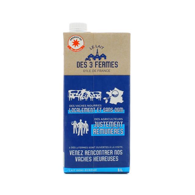 3248340053448 - 3 fermes d'Ile De France - Le Lait d'Ile de France 1/2 écrémé