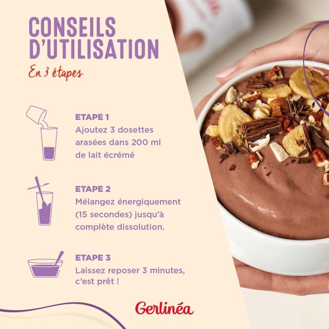 3175680903648 - Gerlinéa - Repas Minceur Crème saveur chocolat -50% de sucres en moins