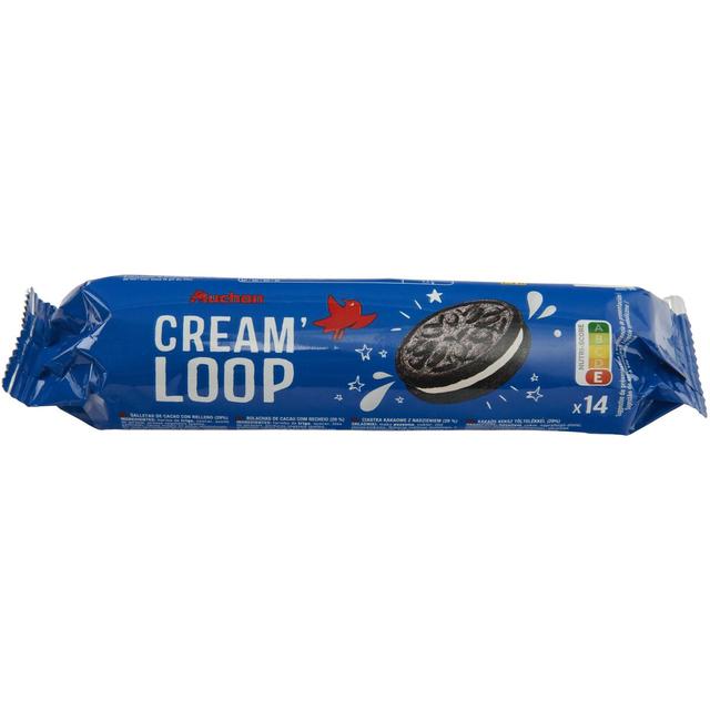 3596710459148 - Auchan - Cream loop biscuits fourrés x14