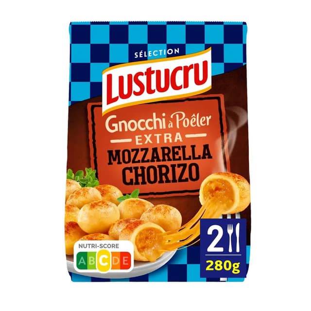 3240931549248 - Lustucru - Gnocchi de pomme de terre à poêler fourré mozzarella chorizo