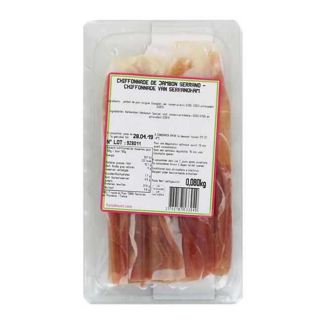 3760187533049 - Frais Devant - Jambon Serrano en Chiffonnade Sans Conservateurs