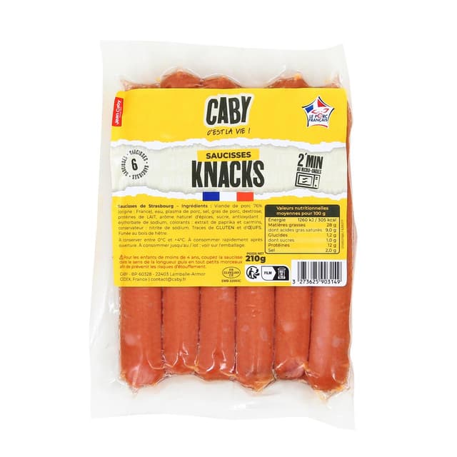 3273625903149 - Caby - Saucisses Knacks