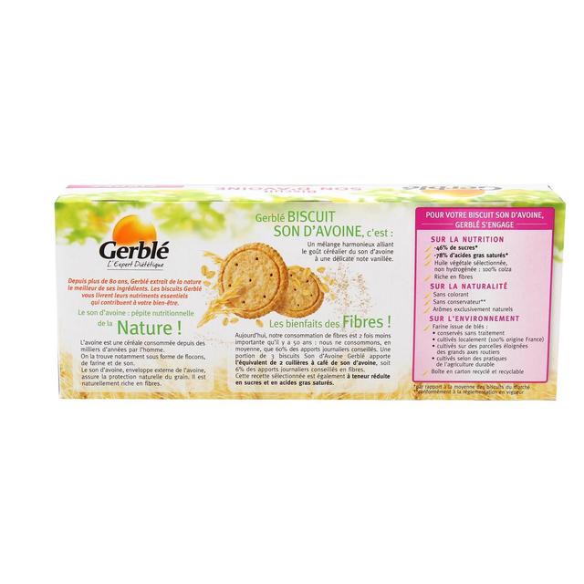 3175681103849 - Gerblé Fibres - 24 Biscuits au Son d'Avoine - 46% de sucres en moins
