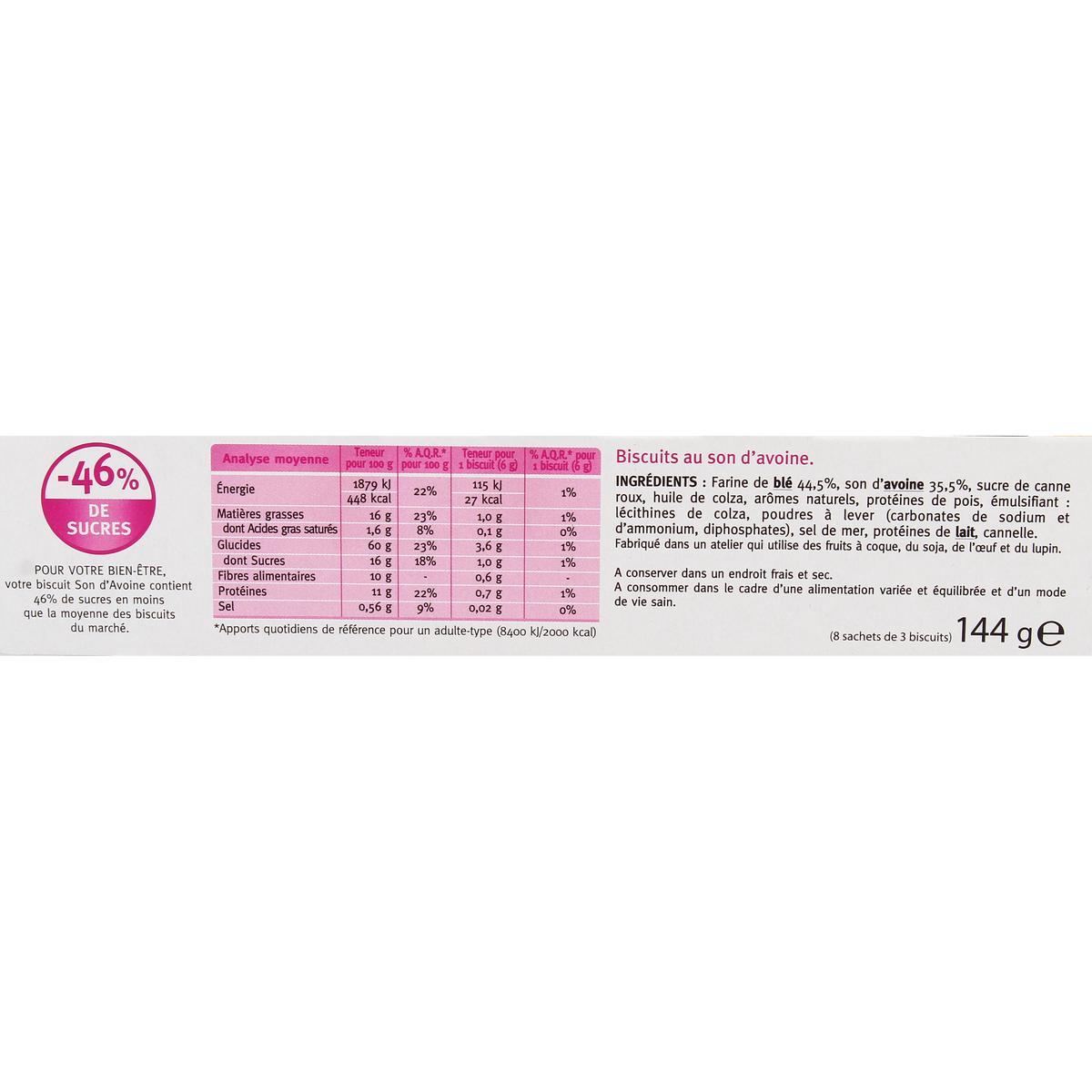 3175681103849 - Gerblé Fibres - 24 Biscuits au Son d'Avoine - 46% de sucres en moins
