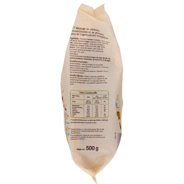 3596710494149 - Auchan BIO - Muesli de céréales Bio croustillant aux graines de courge et tournesol