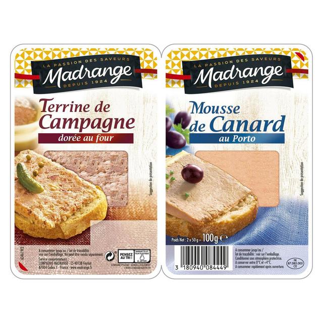 3180940084449 - Madrange - Duo Terrine campagne et Mousse de canard