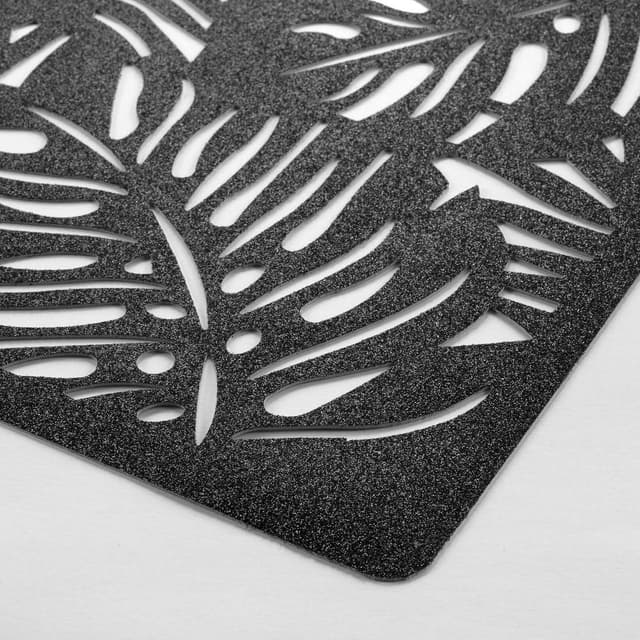 3574387904949 - Douceur D Interieur - Set de table Paillettes Elinor Noir pvc ajouré