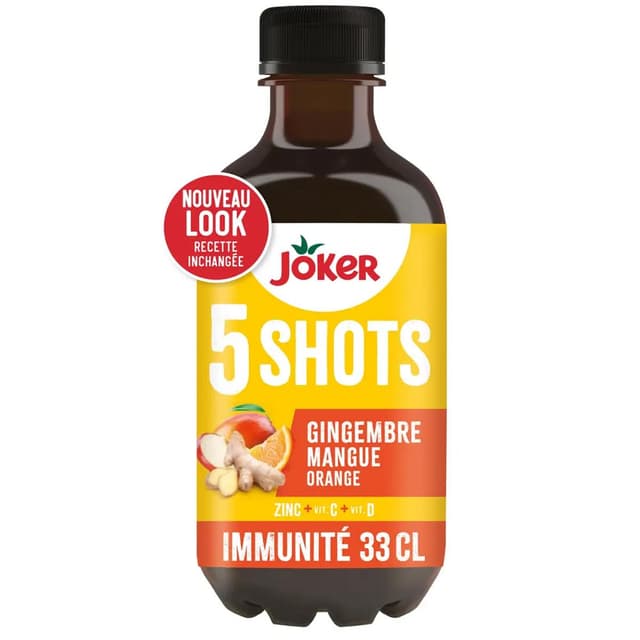 3123349018349 - Joker - 5 shots immunité gingembre mangue orange