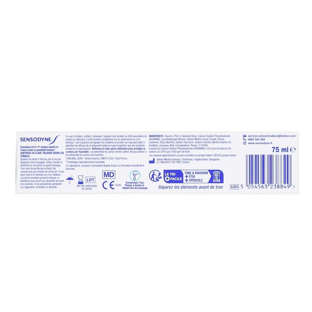 5054563238849 - Sensodyne - Dentifrice Répare & Protège Menthe