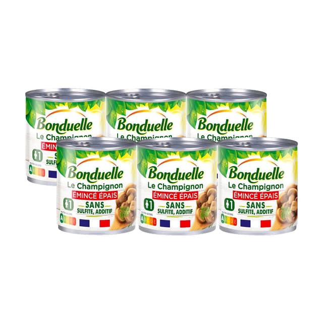 2050000419249 - Bonduelle - Champignons Emincés Epais sans sulfite et sans additif 