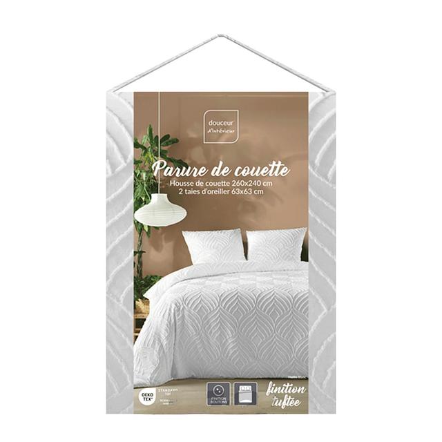 3574386449649 - Douceur D Interieur - Parure microfibre unie Blanc
