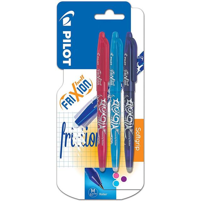 3131910019749 - Pilot - Stylos frixion encre gel effaçable rose, turquoise et violet pointe moyenne