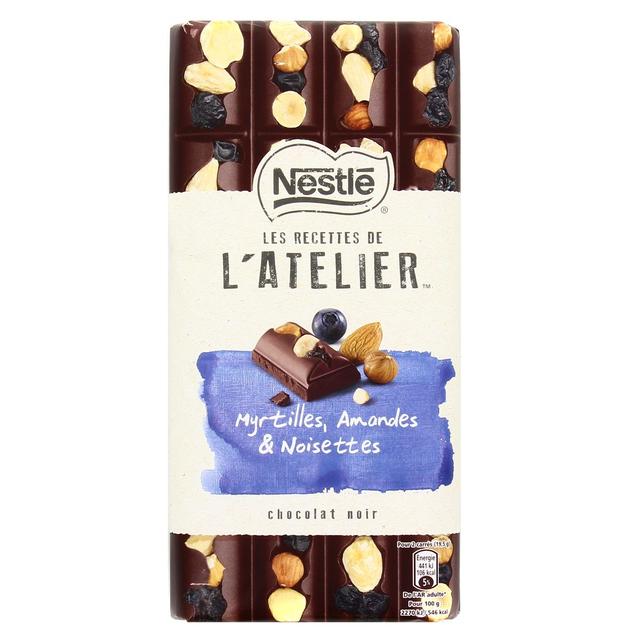 7613034389749 - Les Recettes de l'Atelier - Chocolat noir myrtilles amandes et noisettes