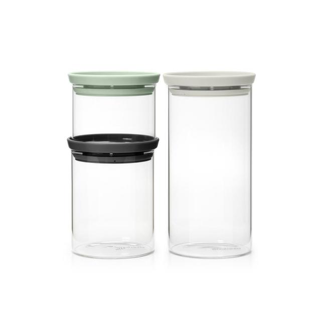 8710755100550 - Brabantia - Set de trois bocaux en verre empilables