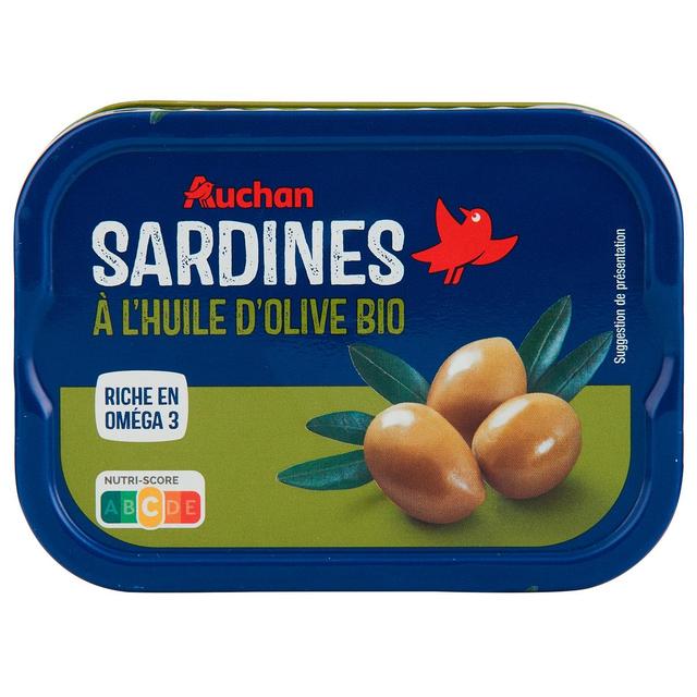 3596710481750 - Auchan - Sardines à l'huile d'Olive extra bio