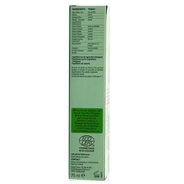 3178040661950 - Vademecum - Dentifrice protection complète extrait Thé vert bio