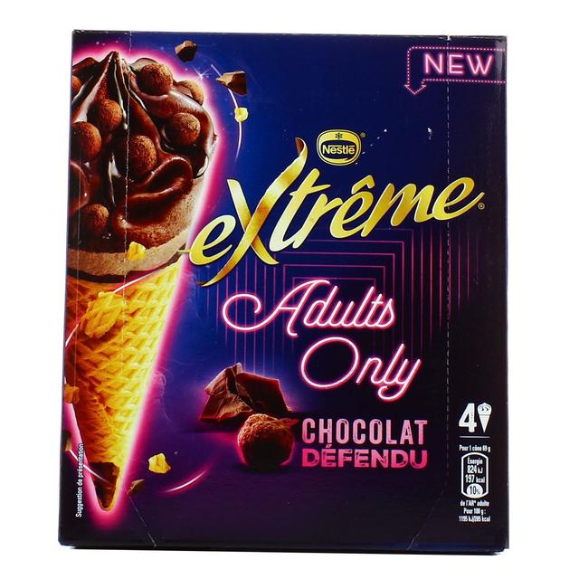 7613036833950 - Extrême - 4 Cônes glacés Adults Only- Chocolat Défendu 4x100ml