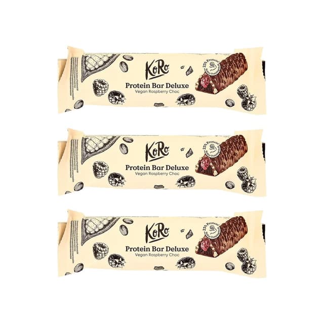 2050000416750 - Koro - Barre protéinée Deluxe vegan framboise - chocolat