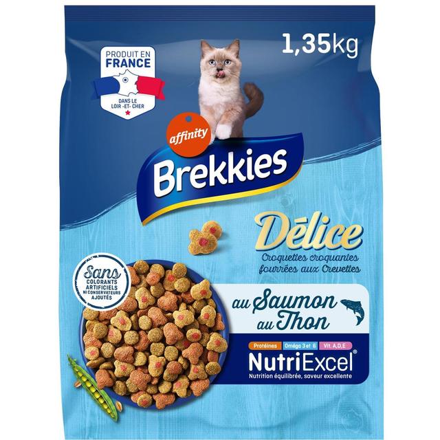3700260417750 - Affinity - Brekkies Délice - Croquettes Fourrées Crevettes Saumon Thon pour Chat Adulte