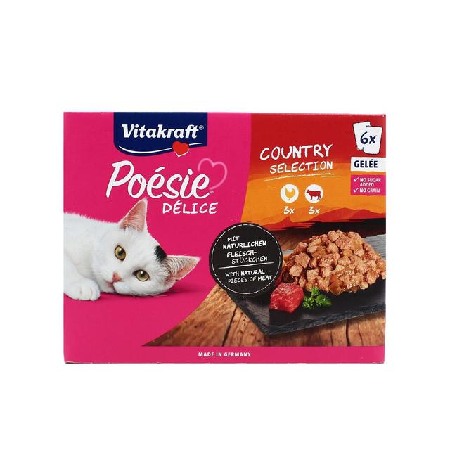 4008239398550 - Vitakraft Poésie - Sachets en Gelée Délices Viande Poulet, Boeuf pour chat