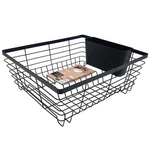 3162450009150 - Arvix - Egouttoir vaisselle en métal noir avec porte couvert