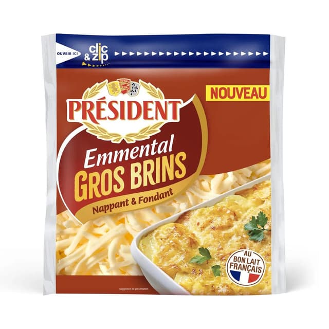 3228023240051 - Président - Emmental râpé gros brins