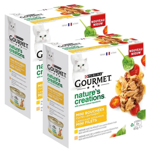 2050000420351 - Purina - Gourmet Nature's Creation - Boites Mini Bouchées Coffret de Volaille 2 Variétés pour chat